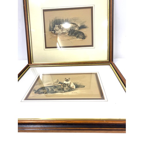 81 - 2 Framed Lucy Dawson drawings, frame measures approx 15