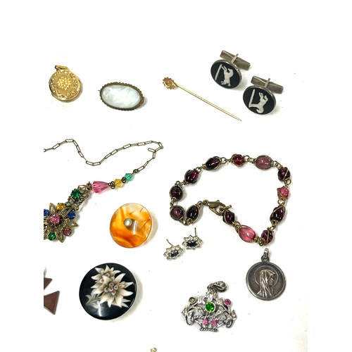 493 - Selection antique and vintage costume jewellery