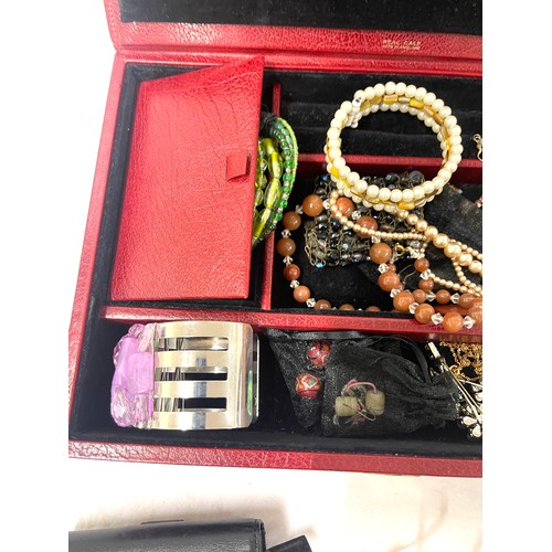 444 - Large selection of costume jewellery and jewellery box includes radley purse etc