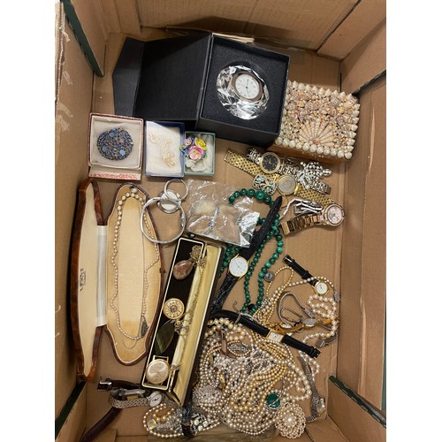 512 - Large selection of costume jewellery includes beads, watches etc