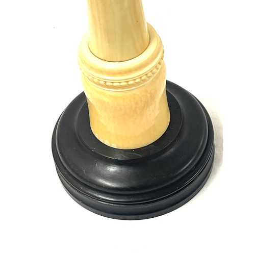 484 - Large silver, ivory an ebony candlestick