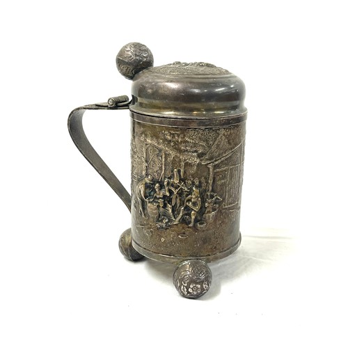 513 - White Metal continental stein marked Denmark