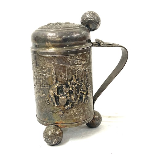 513 - White Metal continental stein marked Denmark