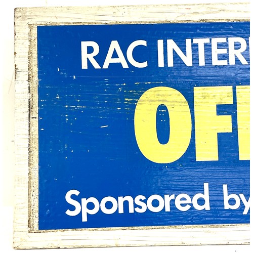 95 - 1970's Daily mirror, official RAC internal rally sign, fibre board, 19 inches by 8 inches