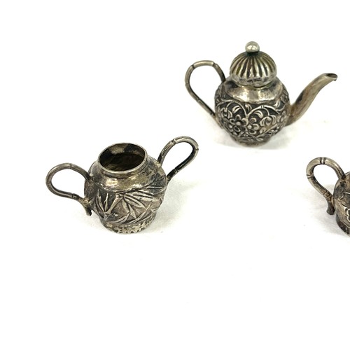 442 - Antique Chinese silver miniature tea set