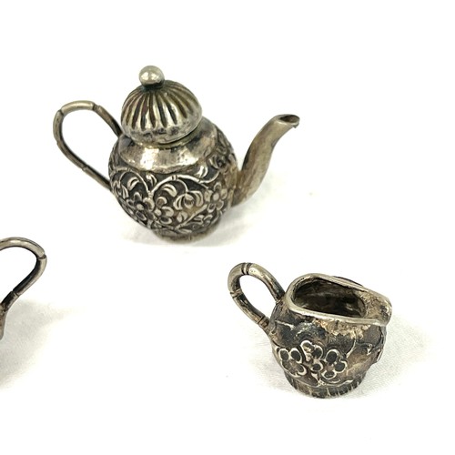 442 - Antique Chinese silver miniature tea set