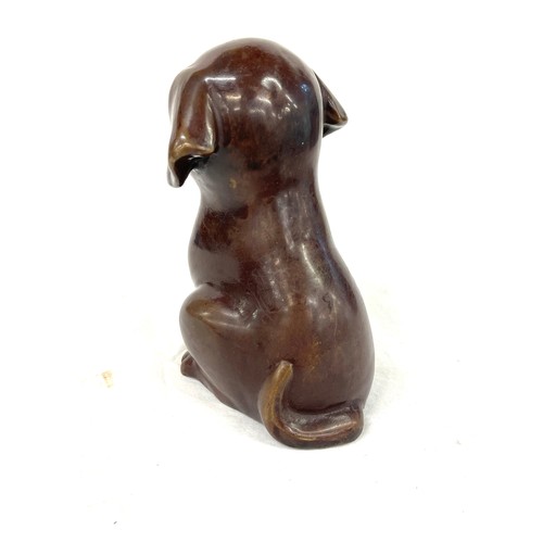 441 - Vintage bronze dog ornament, approximate height 13cm