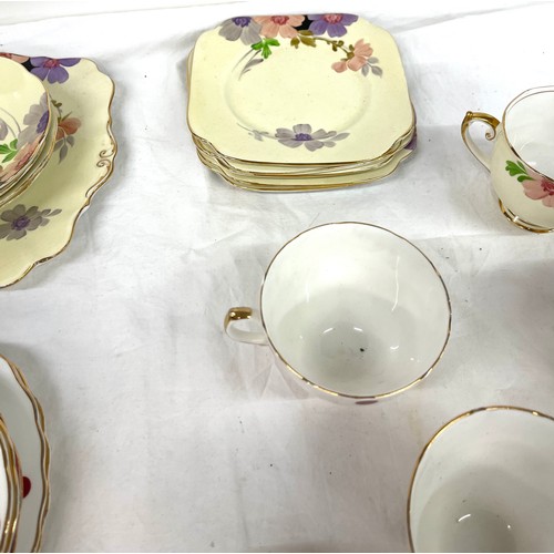 145 - Royal Vale polkadot part tea set, Roslyn art deco china part tea set