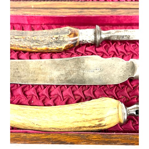 67 - Benetfink & Co Cheapside silver cuff antler antique carving set