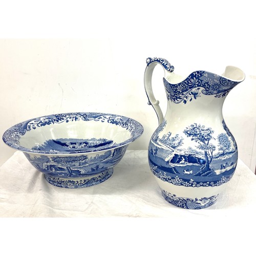 181 - Spode Blue and White jug and bowl