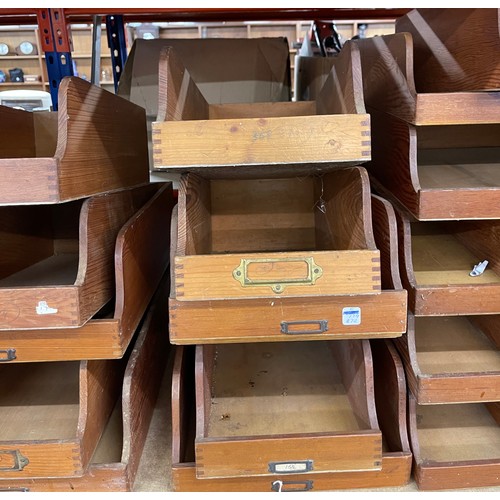 336 - Selection of antique shirt drawers (from shirt cabinet), various sizes