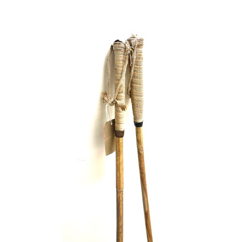 228 - 2 Vintage wooden polo sticks