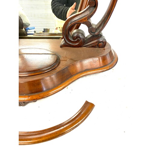 233 - Mahogany victorian dressing table swivel mirror, in need of repair