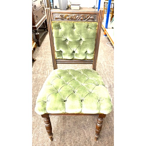 328 - Antique button seat and back chair