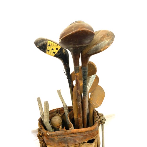 291 - Vintage golf clubs and golf bags