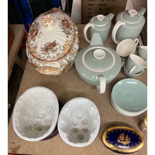 341 - Selection of miscellaneous items includes part Poole tea service, butter dish etc