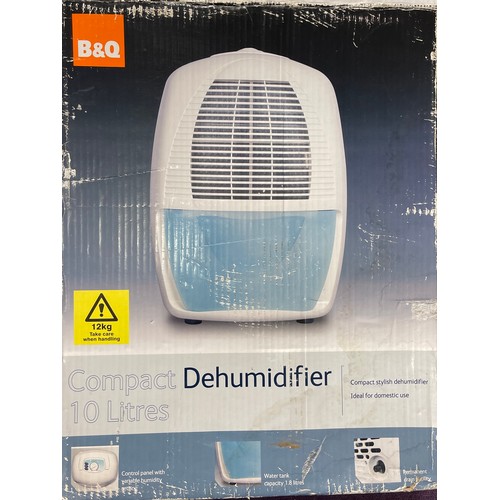 196 - Boxed B&Q Dehumidifier compact 10 liters