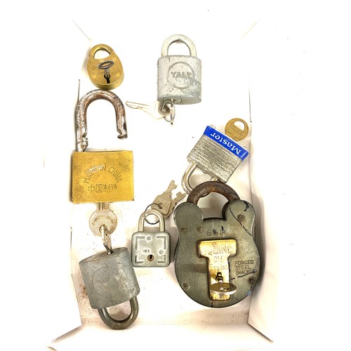 68 - Large selection of vintage padlocks with keys