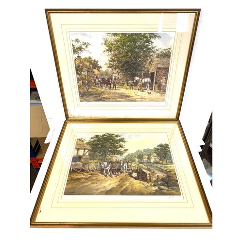 89 - Pair of Limited Edition signed framed farming prints J.L Chapman measures approx 26