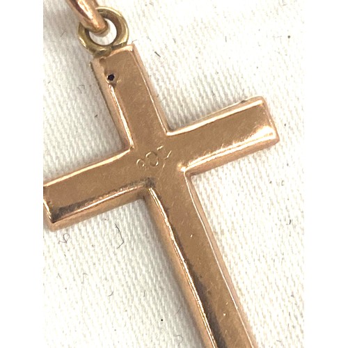 462 - 9ct gold chain and cross pendant weight approx 2.9g