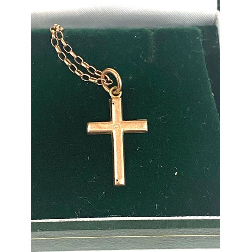 462 - 9ct gold chain and cross pendant weight approx 2.9g