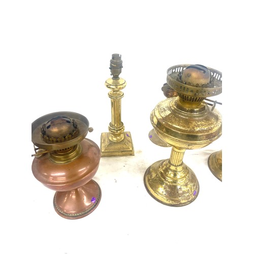 168 - Selection of brass oil lamp bases