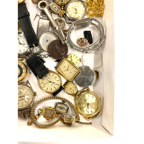 496 - Selection of ladies and gents wristwatches and watch parts, untested