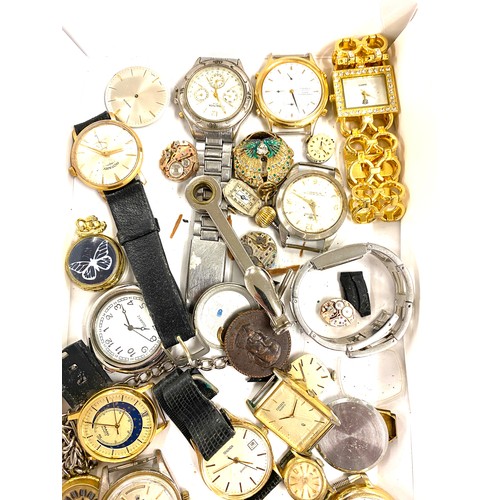 496 - Selection of ladies and gents wristwatches and watch parts, untested