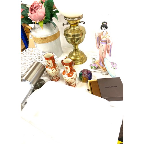 413 - Selection of miscellaneous includes vases, oil lamp, figures etc A/F