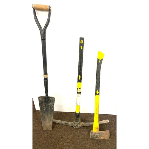 374 - Selection of tools includes a pick axe, axe and a grafter