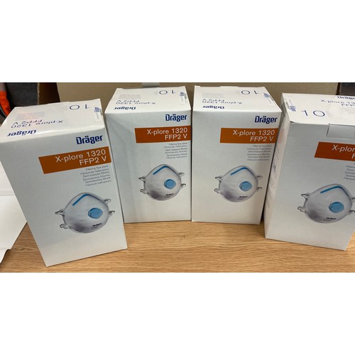 308 - 9 Boxes of 10 Dräger x-plore 1320 ffp2V masks