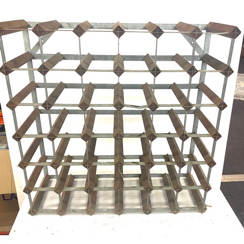 390 - wooden and metal wine rack