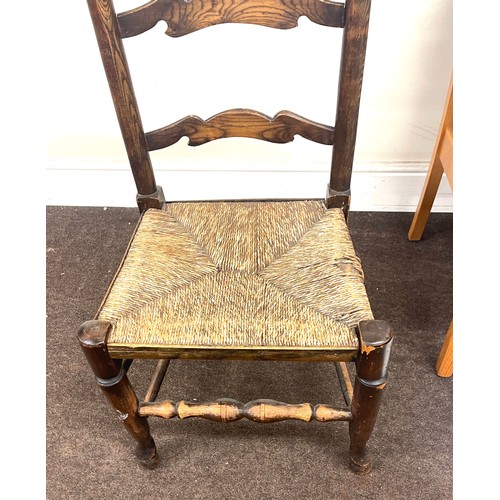 340 - Vintage Ladder back chair wirh grass seat