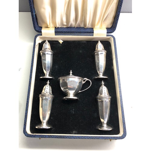 448 - Boxed silver cruet set by Edward Viners Sheffield silver hallmarks silver weight 238g