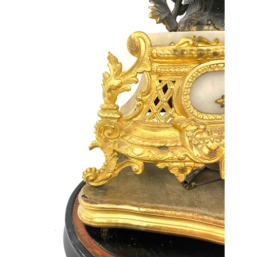 99A - Antique French mantel clock, missing dome, clock untested, approximate measurements: Height 18.5 inc... 