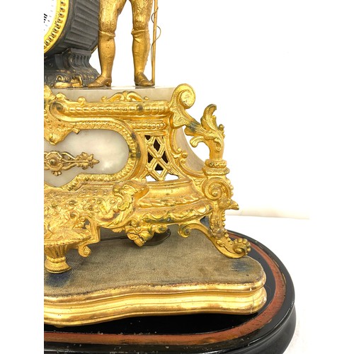 99A - Antique French mantel clock, missing dome, clock untested, approximate measurements: Height 18.5 inc... 