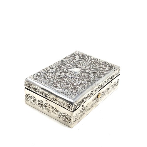 6 - Antique silver box measures approx 11cm by 7.5cm height 3.8cm London silver hallmarks