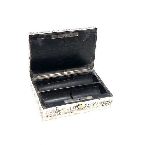 6 - Antique silver box measures approx 11cm by 7.5cm height 3.8cm London silver hallmarks