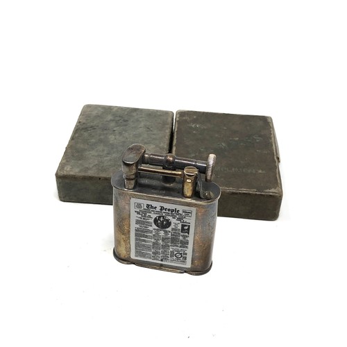 455 - Vintage silver hallmarked  enamel the people motif cigarette lighter