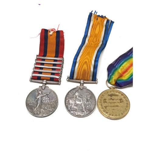 414 - Boer war & ww1 medal group 5 bar QSA Medal to 37148 tpr a hogg 1st scottish horse ww1 medals named t... 