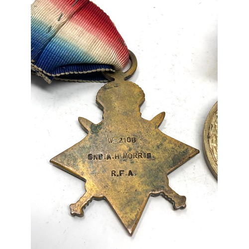 429 - ww1 medals to w-21089 gne a.h.morris r.f.a