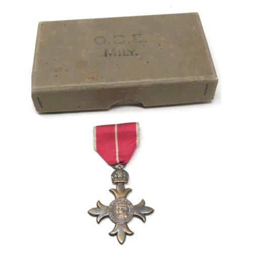 417 - Boxed military O.B.E medal  with original outer box