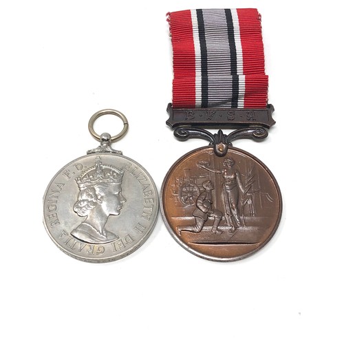 419 - 3 fire brigade medals includes exemplary service medal to leading fireman eric w may & bronze medal ... 