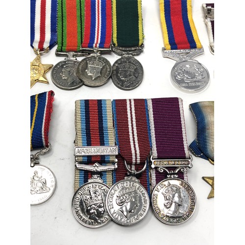 420 - Selection of military miniature medals