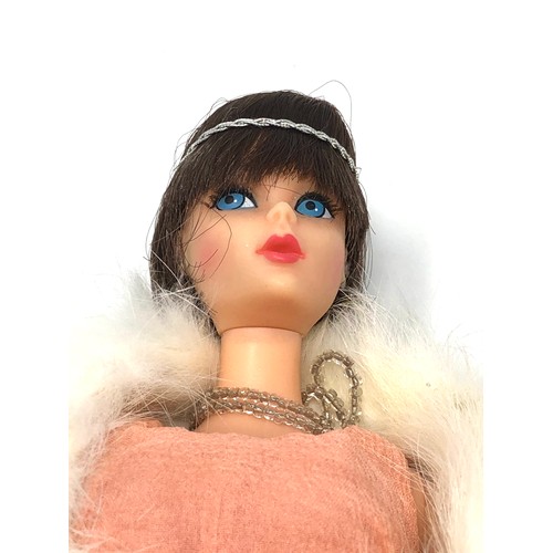 464 - Vintage Barbie doll brunette bob cut hair handmade 1920s style outfit