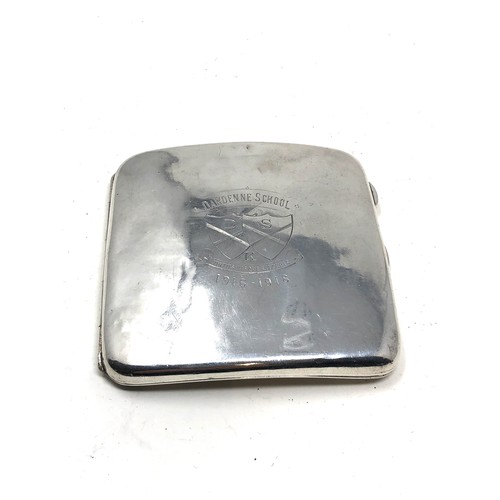 65 - Silver cigarette case engraved dardenne school 1916-1918 weight 97g