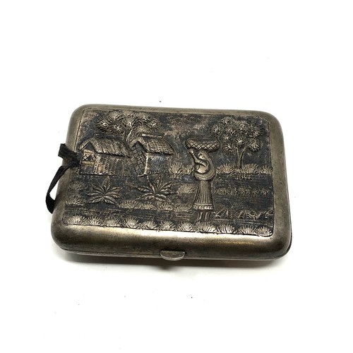 66 - Indian silver cigarette case weight 97g