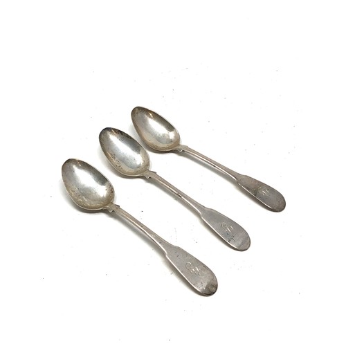 77 - 3 scottish silver tea spoons 48g