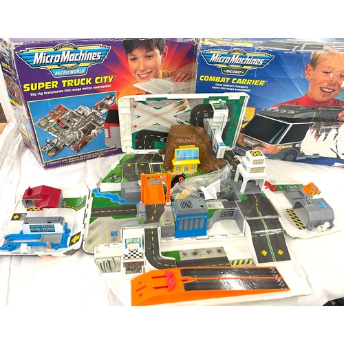 3 Micro machines 2 in original boxes Super truck city combat carrier micro machines car wash