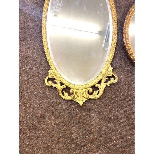 54 - 2 Vintage gilt framed mirrors measures approx 33